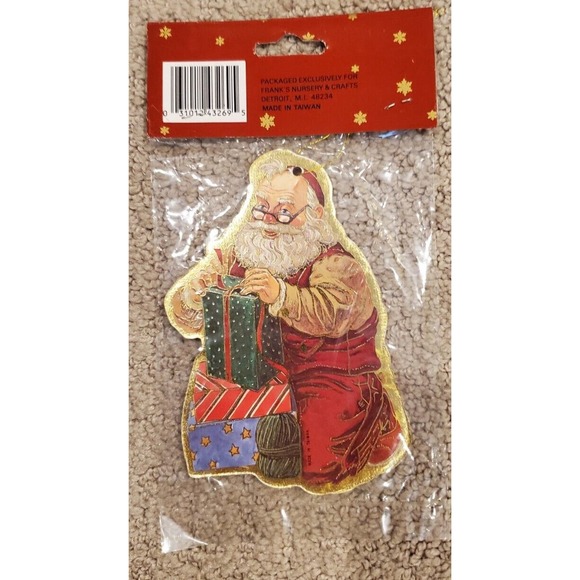 Vintage Made in Taiwan Christmas Santa Ornaments Sealed in Packages #5 - Picture 5 of 13